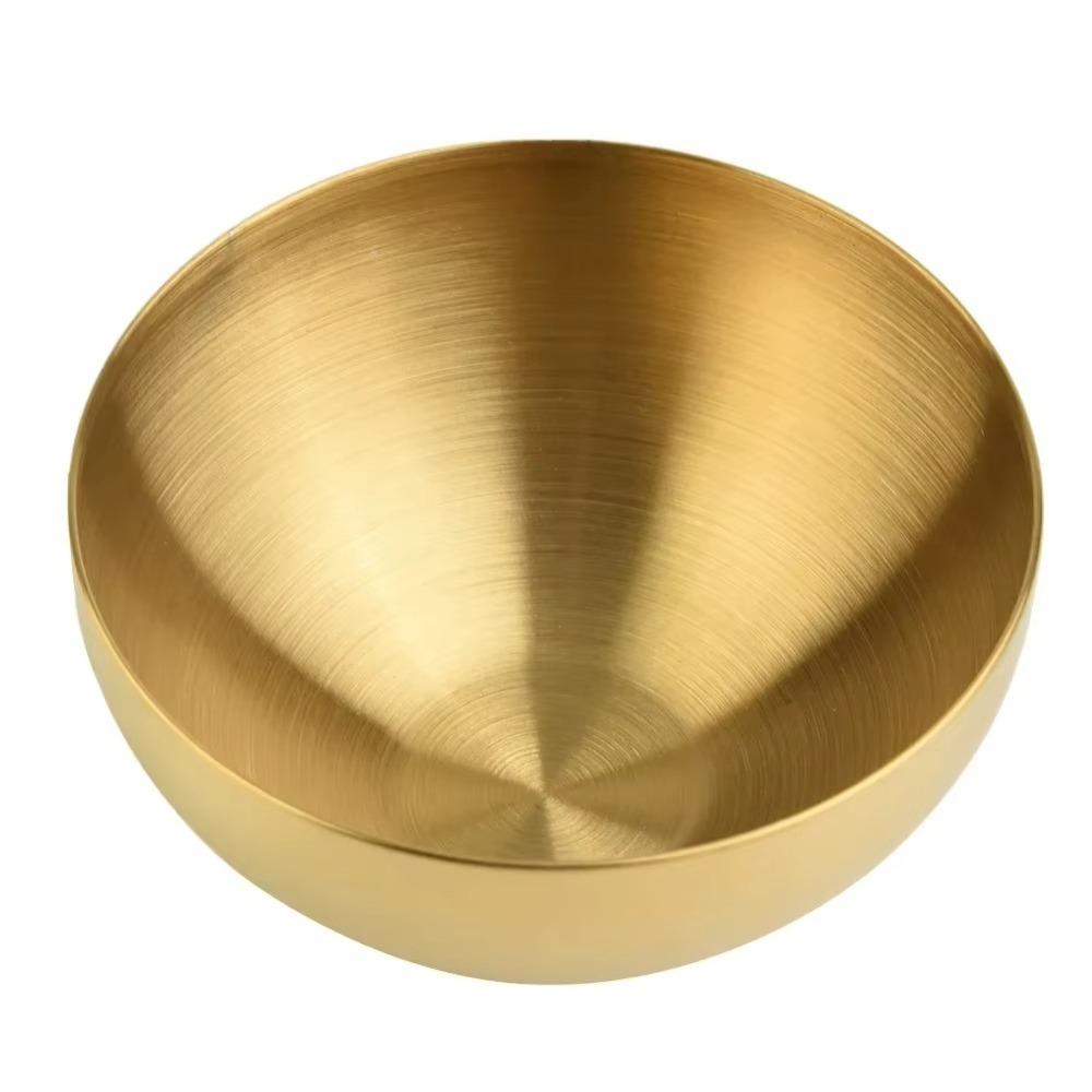 304 Stainless Steel Fruit Salad Bowl Korean Silver Gold Soup Rice Noodle Bowl Multifunctional Large Capacity Food Container