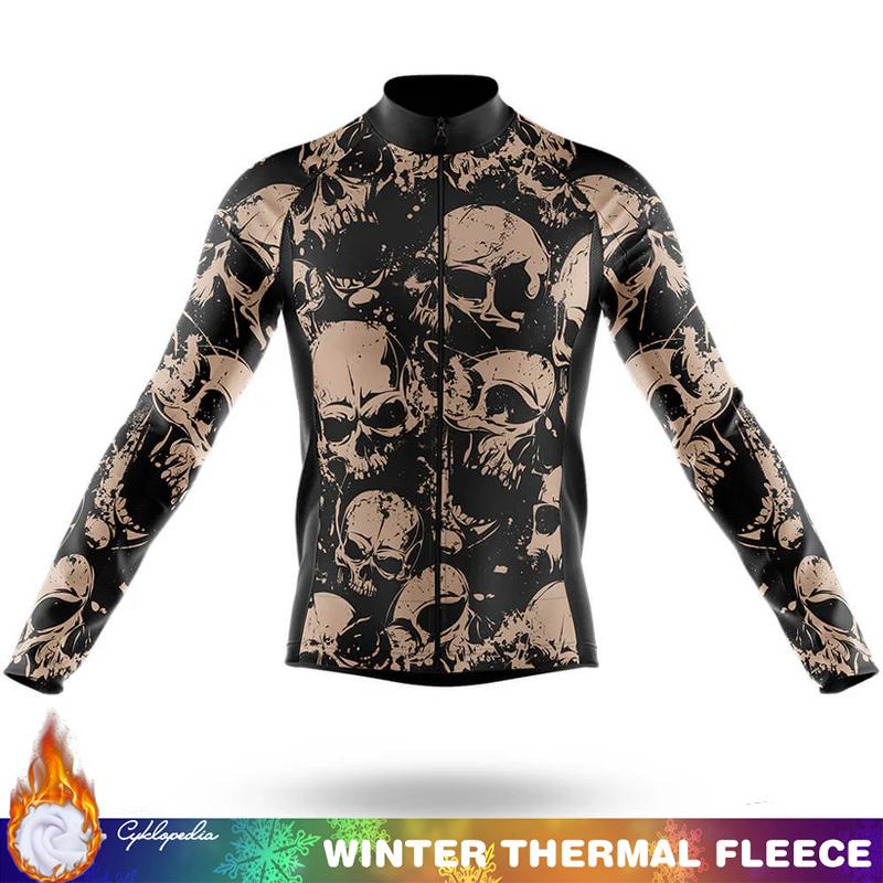 SKULL Cycling Jersey Fleece Outfit 2026 Winter Thermal Mens Clothes Uniform Man Road Bikes Men Retro Clothing Men's Biking Cycle