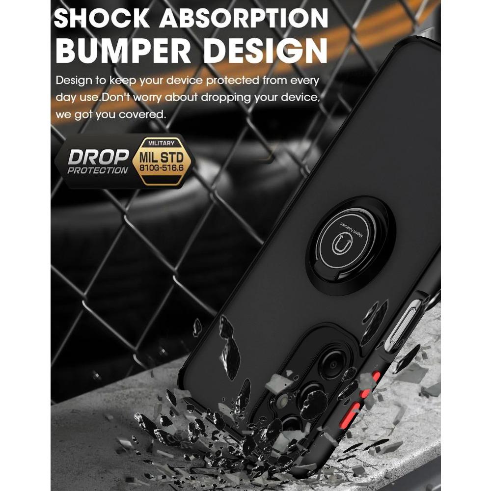 Armor Matte Case for Samsung Galaxy A14 5G A24 A34 A54 A13 A33 A53 A23 A73 A52S A52 Cover Ring Magnetic Holder Stand Business Full Protection