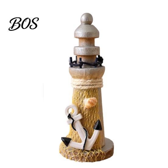 Hand Polished Wooden Figurine Rustic Wood Lighthouse Figurine, Nautical Ocean Beach Sculpture, Souvenir Decoration Handcrafted Coastal Tabletop