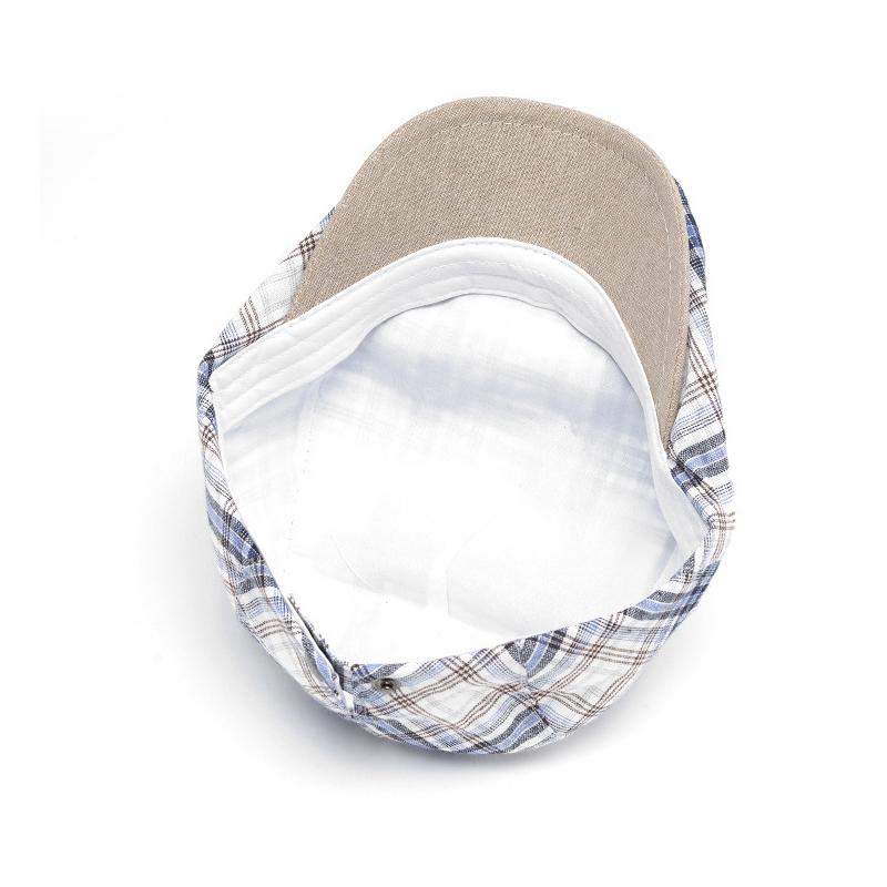 Damska wiosenno-letnia cienka oddychająca czapka w kratę, męska brytyjska czapka gazeciarza, retro beret