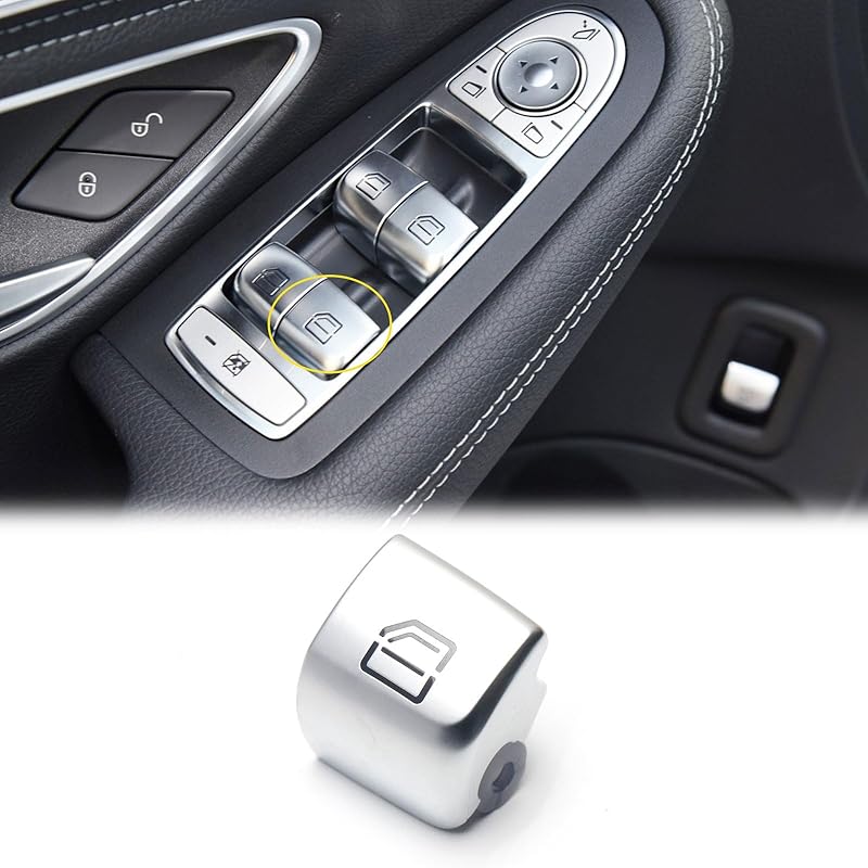 Window Control Switch Button Cover Fit for Mercedes-Benz C Class W205 C200 C300 2015-2021 GLC-Class W253 GLC250 GLC300 2016-2022 Driver Side Glass
