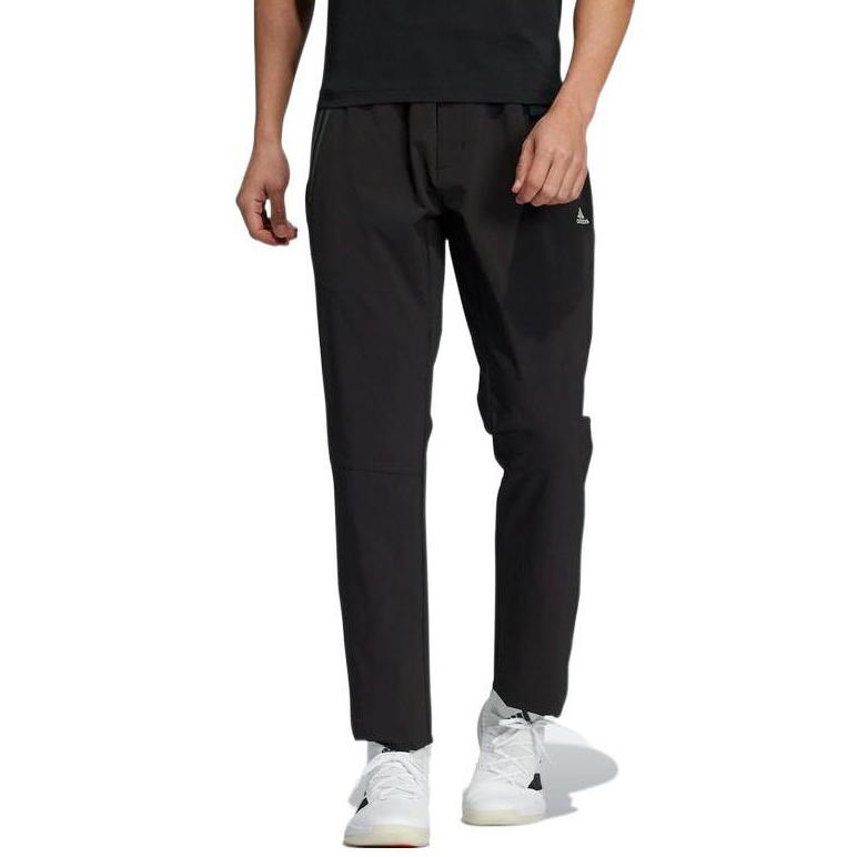 Adidas Knitted Sweatpants Men's Black Moderate Straight Fit Pants H13784
