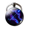Key Chain 12 Constellation Zodiac Sign Pendant Double Face Keyring Key Holder