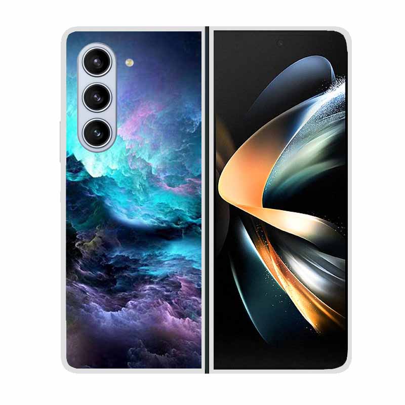 For Samsung Galaxy Fold 6 Case Cool Space Animal Clear Hard Phone Cases for Galaxy Z Fold6 5G 2024 Back Cover Zfold6 Shells Capa