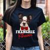 Frenchie Forever Unisex T-shirt Gift Frenchie Mom Tee Black Navy Dark Heather