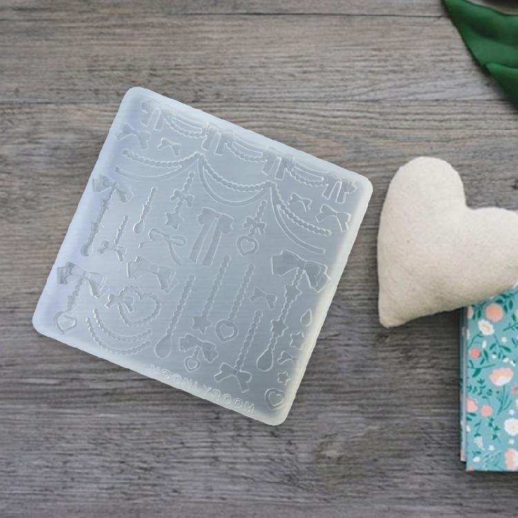 Flexible Silicone Pendant Mould Epoxy Bowknot and Bead Chain Accessories Mold Handmade Jewelry Projects Making Mold