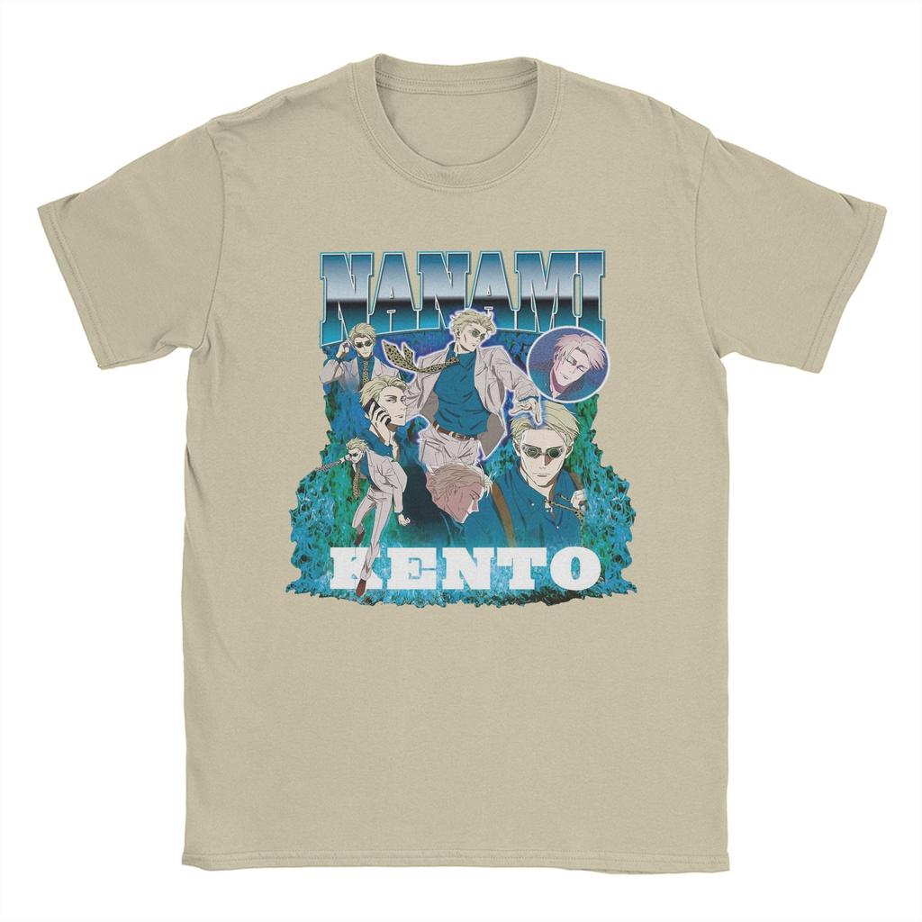 Vintage Nanami Kento JJK Anime Trička Pánská Kulatý výstřih 100% Bavlna Tričko Krátký rukáv Tričko Nápad na dárek Oblečení