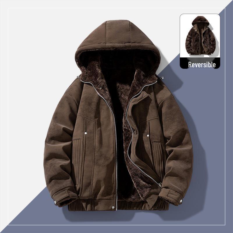 Omkeerbare Casual Katoenen Jas - Unisex Losse Pasvorm voor Herfst/Winter