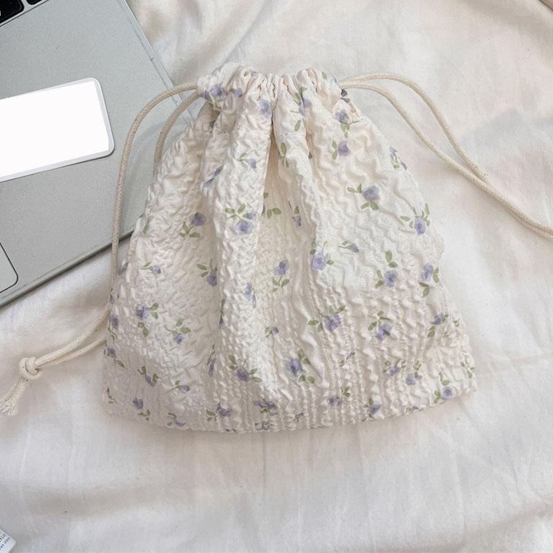 1PCS Women Girls Jewelry Lipstick Cosmetic Tote Rope Pouch String Bags Small Coin Purse Key Earphone Drawstring Storage Bag