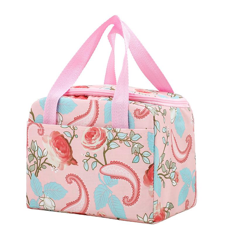 Double Pocket Thermal Insulation Bento Bag Aluminum Foil Thickened Thermal Insulation Lunch Bag with Rice Meal Bag Lunch Box Thermal Insulation Bag