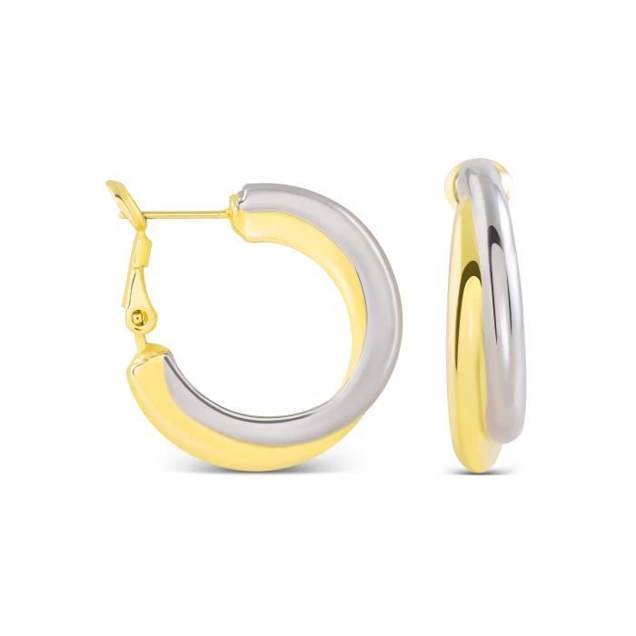 Boucles D'oreilles - LUXENTER - Kalambo - Plaqué Or Jaune 18 Carats - Taille Unique - Genre Femme