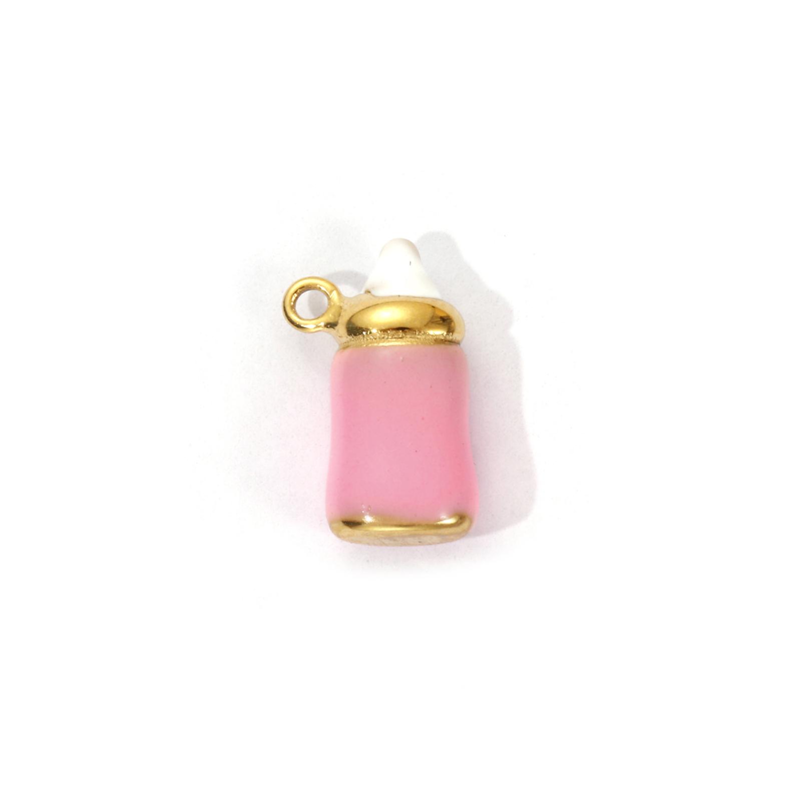 

1 Piece 304 Stainless Steel Charms 18K Gold Plated Enamel Milk Bottle Cup Pendant For DIY Necklace Bracelet Jewelry Making