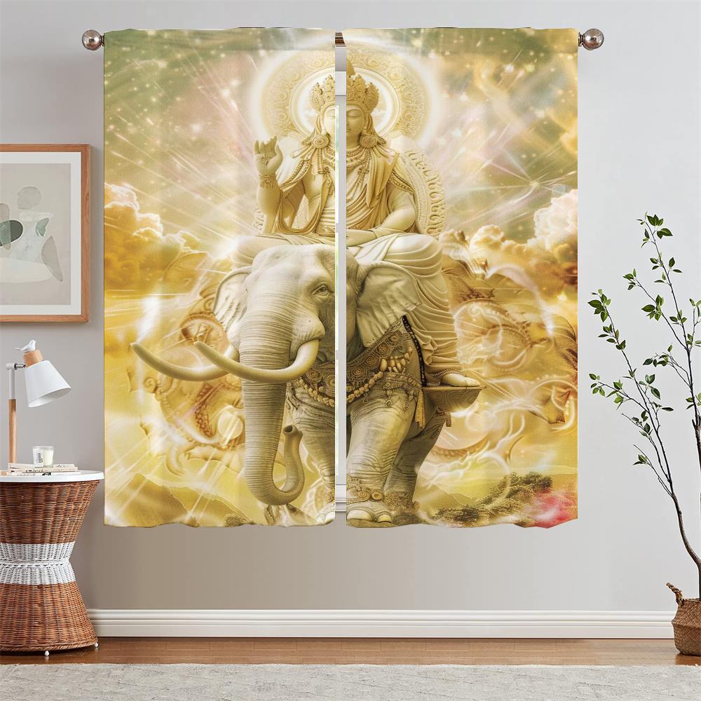 

Жалюзи универсальные Бодхисаттва современное украшение для дома тюль в кухонных шторах шторы для спальни 2 шт. глухая перегородка W50xH70cmx2pcs-CL