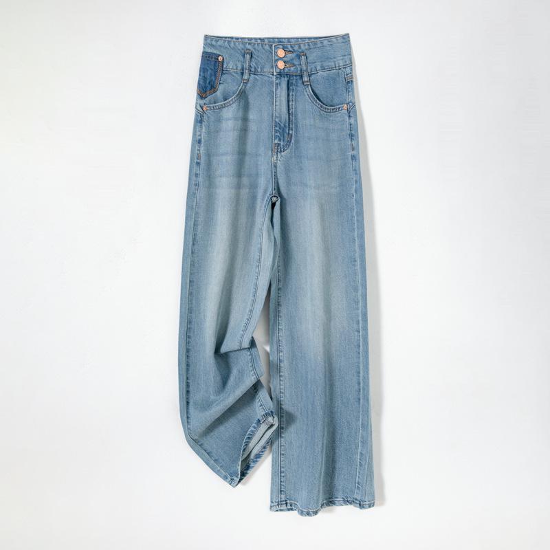Women s 2024 Summer High-Waisted Lyocell Tencel Wide-Leg Pants - Thin Style, Japanese & Korean Casual XS