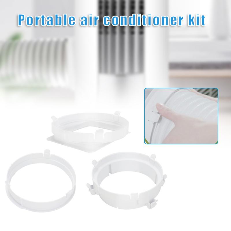 Tragbarer AC-Schlauchadapter Abluftschlauch-Verbindungsring Fensterabdichtungs-Set Rundrohrverbinder für KY-35 KY-25 WWO66