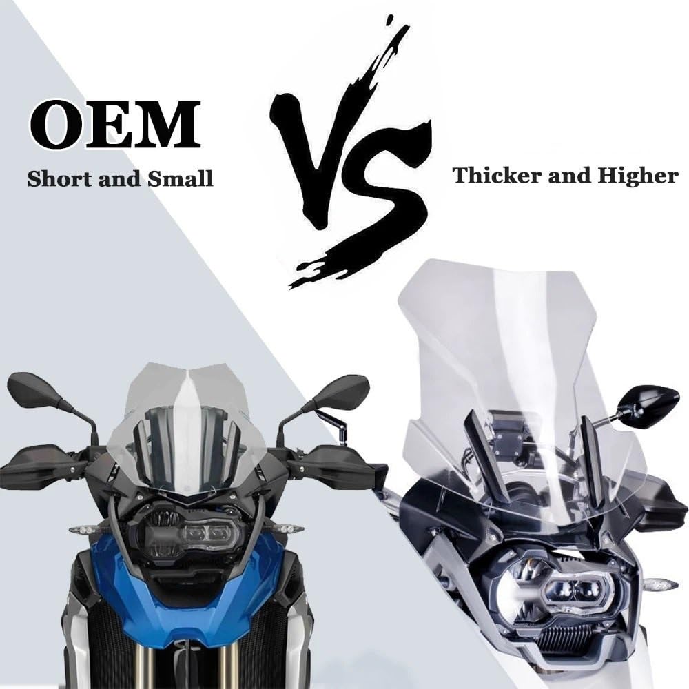 Windscreen Motorcycle B&MW R1250GS R1200GS Adventure R1250 GS LC ADV 2013-2023 Windshield Screen Deflector Spoiler Protector (Transparent)