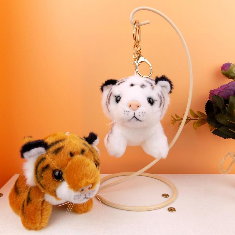 Entzückender Plüschtiger Schlüsselanhänger Spielzeug Perfekt Für Kinder Gemütliches Weißer Tiger Geschenk Mit Silbernem Clip