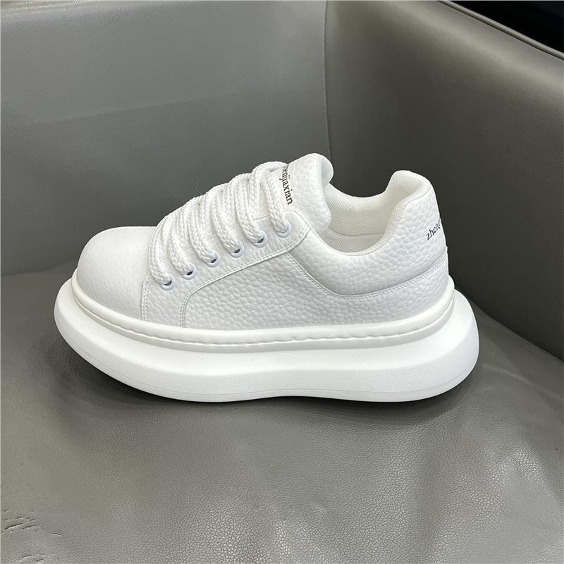 Autumn new color matching leather big head dad shoes lightweight platform sports casual shoes dl