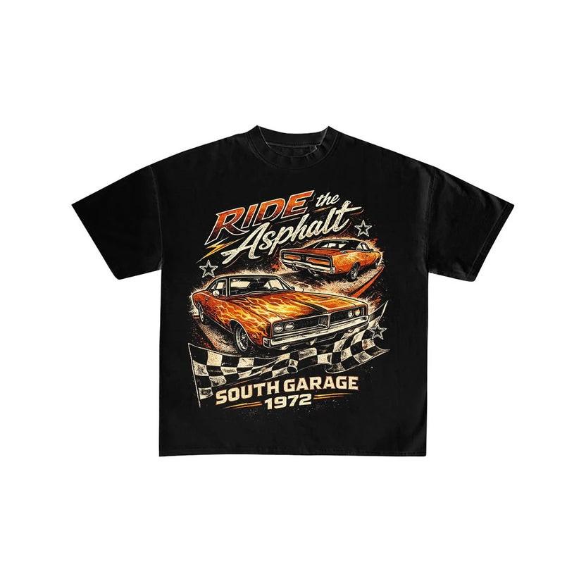 Vintage Muscle Car Ride the Asphalt Graphic Tee XXXL