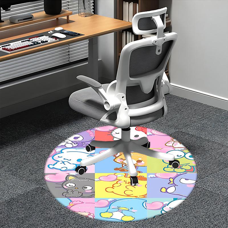 

Hello Kitty Chair Mat Round Carpet - Cute Cartoon Animal Print Rug for Home Decor, Office Desk Pad 80cm