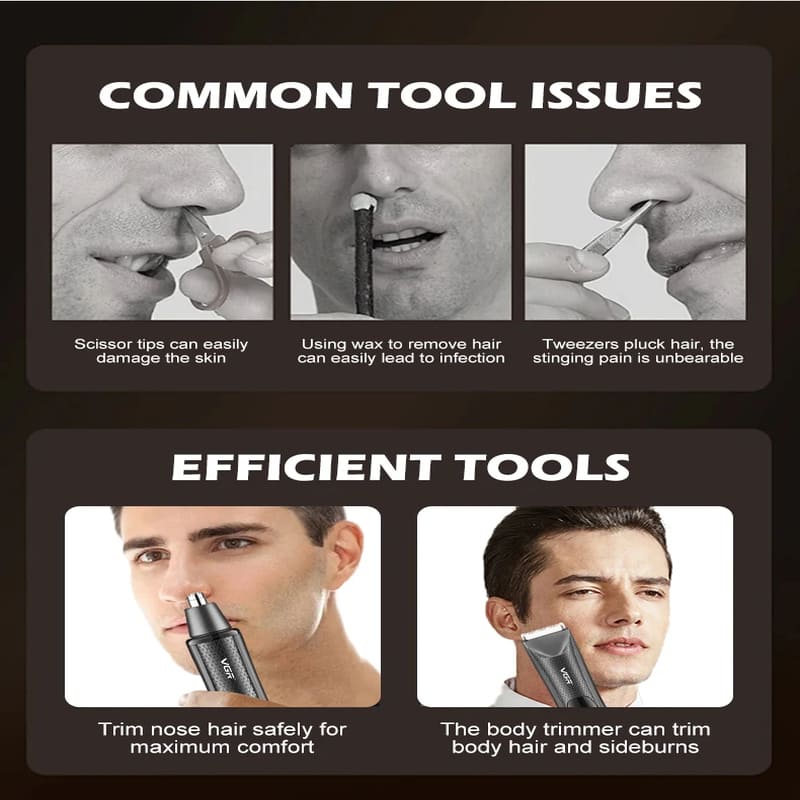 New Electric Body Hair Trimmer Full Body Washable Stainless Steel Men's Universal Shaving LCD Digital Display  Nose Hair Trimmer  Safe Trimming