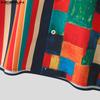 INCERUN Summer Oversized Men Lapel Striped Plaid Print Buttons Up Casual Hawaiian Shirts