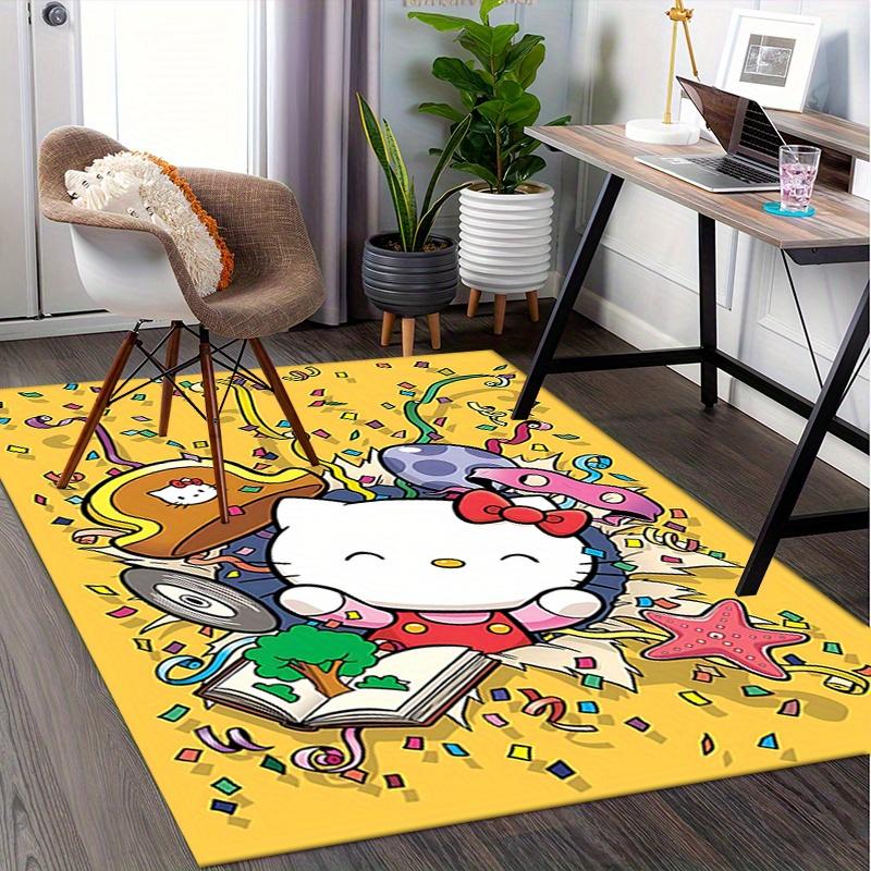 Office Rug Hello Kitty, Party Anti-Slip Rug, Machine Washable for Living Room, Bedroom, Office, Multiple Sizes, Bedroom Mat, Decorative Mat, Durable M