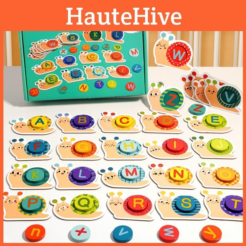 Letter Wooden Matching Puzzle With Interactive Blocks For Kids Develope Learning