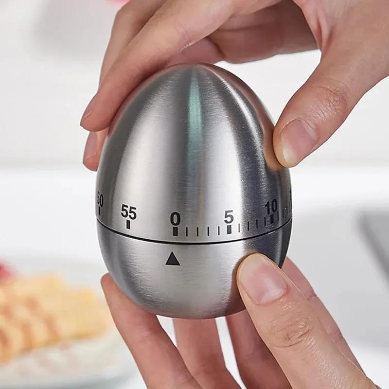 Kitchen Supplies Stainless Steel Egg Clock Kitchen Timer Alarm Count Up Down Clock 60 Minute Countdown Cooking Timer