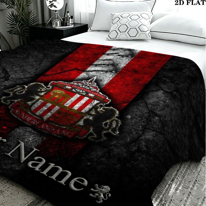 1PC Sunderland A.F Custom Name Patterned Flannel Blanket Suitable For All Seasons for Home Decor Warmth and Comfort Gifts Holiday Present