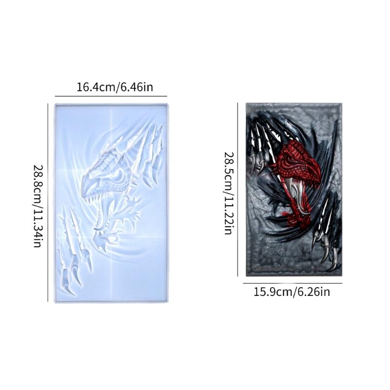 DIY Resin Mold Wall Fierce Dragon 3D Mural Silicone Mold Home Decorations Handmade Tools Concrete Molds Oranments Crafts