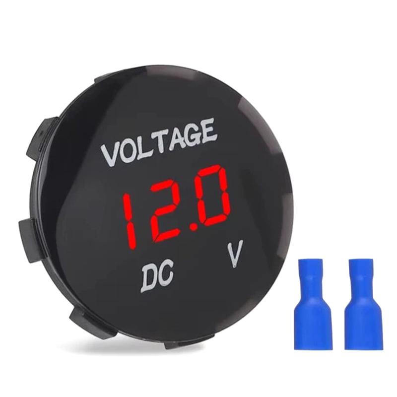 

Міні круглий водонепроникний цифровий вольтметр панельний світлодіодний дисплей тестер електричної напруги для автомобіля мотоцикла човна морський