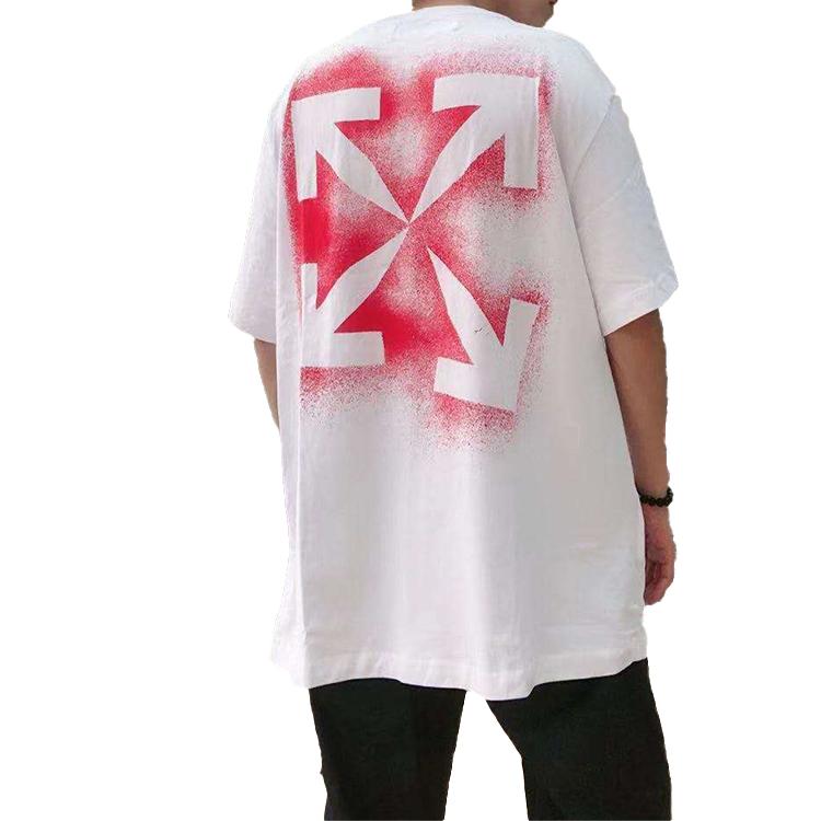 Off-White Stencil Logo T-Shirt White/Red Men Tops OMAA038E20JER0030125
