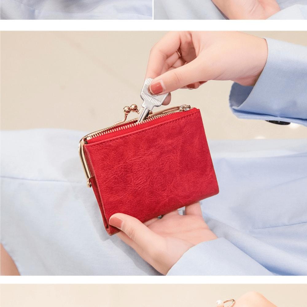 Short Wallet Women's New Clip Change Bag Retro Multi-functional Folding Wallet Card Bag Women