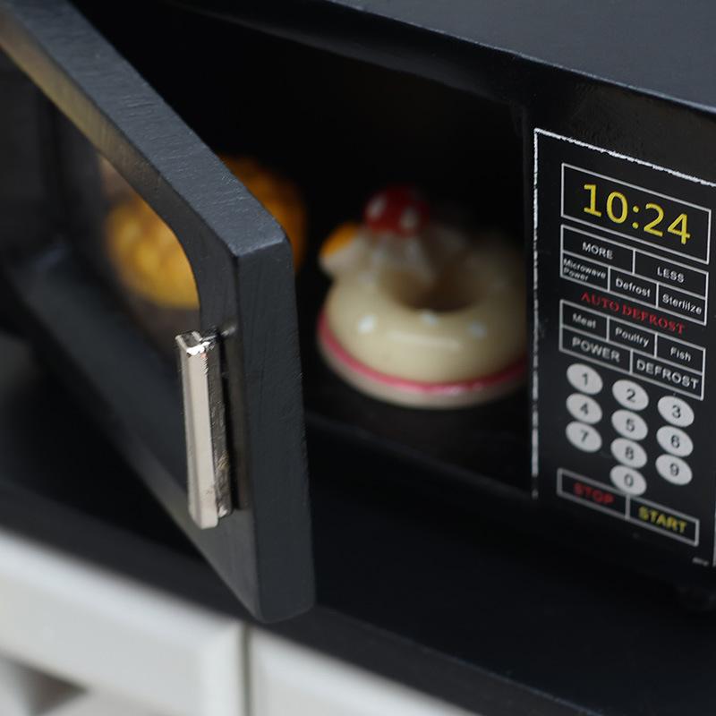 1:12 Dollhouse Miniature Black Microwave Oven Furniture Home Model Decor Toy Doll House Accessories