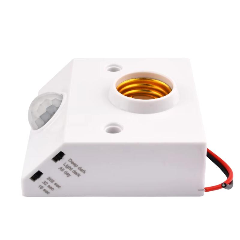 AC 85-265V LED Automatic Human Body Infrared PIR Sensor Bulb Light E27 Base PIR Motion Detector Wall Lamp Holder Socket