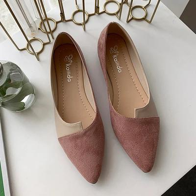 Frauen Schuhe Mode Splice Farbe Mule Wohnungen Spitz Ballerina Ballett Flache Slip auf Schuh Zapatos Mujer Faulenzer Größe 35-41