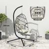 Hanging Chair with Stand, Folding, Retractable Footrest, Light Grey