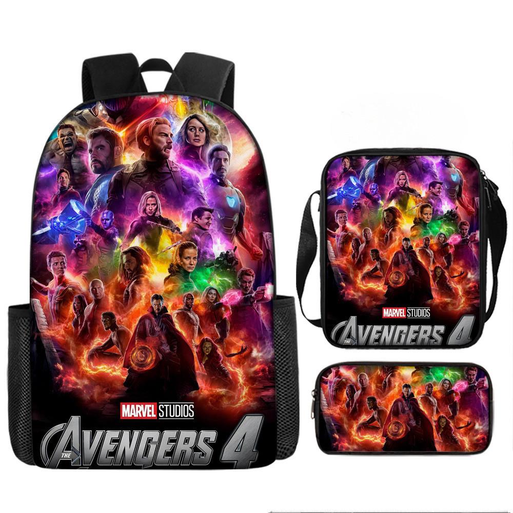 Printed Avengers The Backpack Set Oxford Fabric Pencil Case Essentials School