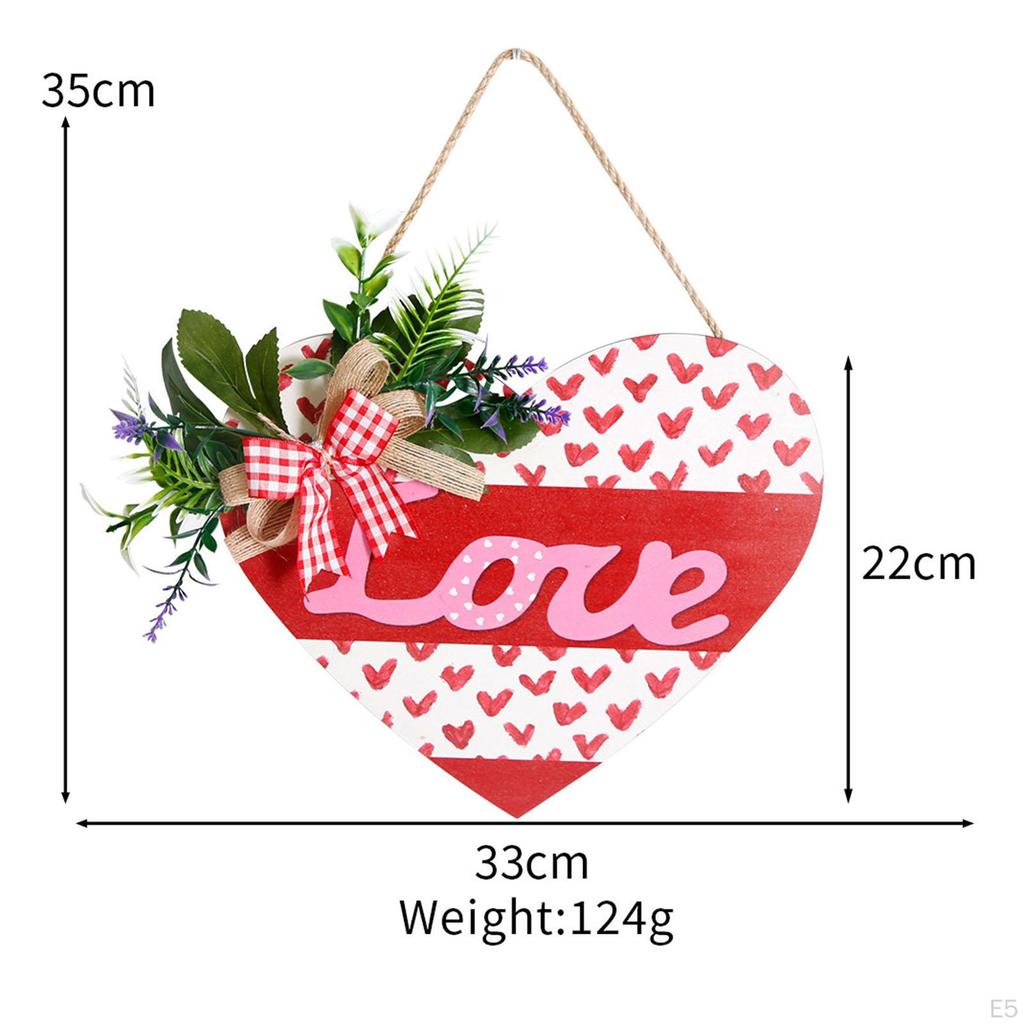 Heart-Shaped Wooden Love Plaque for Valentine's Day Decor