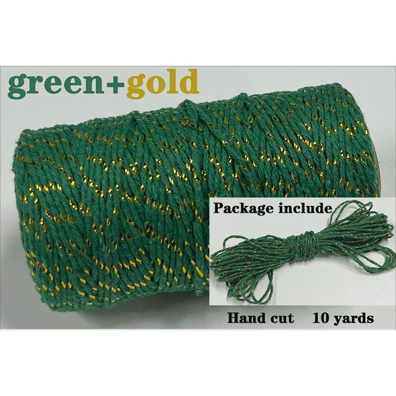 Sfoară Bumbac Bicolor 2mm 10 yarzi Sfoară Bakers Twine Fir Bumbac pentru Decor Acasă Handmade DIY Ambalare Cadou Crăciun