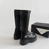 Høst Vinter Dame Knehøye Støvler Mote Komfort Mykt Skinn Plattforms hæl Lange Ankelstøvletter Trend Damesko