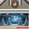 2D door banner, 1 piece, 2D banner, Christmas garage door banner, Christmas tree and colorful light pattern, polyester material