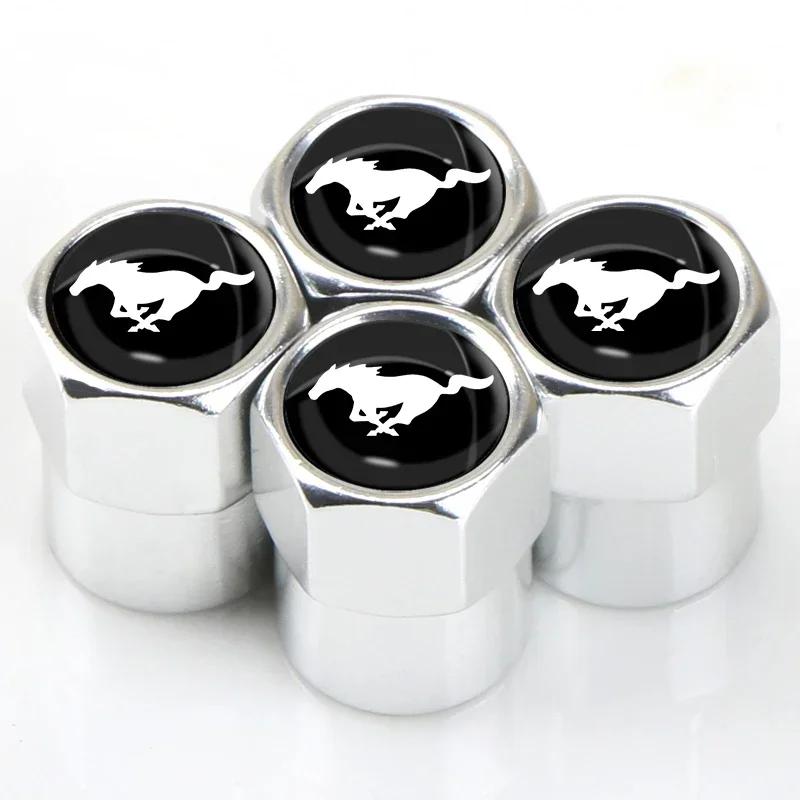 Adesivo per Auto 2026 Ford Nuovo 2025 Caldo 4 Pezzi/Set Tappi Valvole Pneumatici Ruote Auto Copri Stelo Metallico Per Ford Mustang Explorer FIESTA Focus Sh