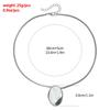 Personality Simple Geometric Bright Surface Elliptic Water Drop Pendant Necklace for Women Fashion Collar Chain Jewelry Gift