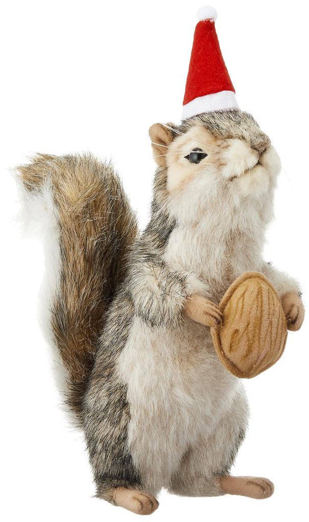 BHS4841 HANSA Grey Squirrel 21 with Santa Hat