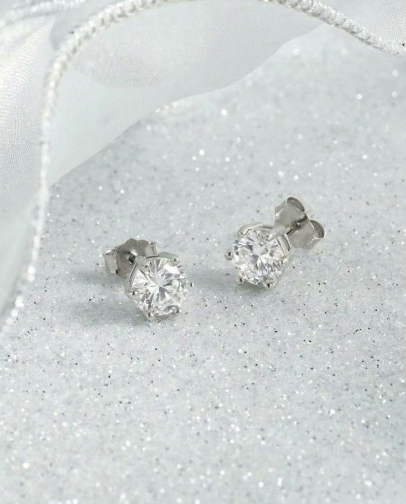 Dieuamour Moissanite 1-Stone Necklace + Earrings Set Gra Certificate