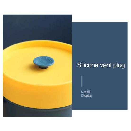 Kubek śniadaniowy 500ml Silikonowy odpowietrznik Klasa kontaktu z żywnością Wielofunkcyjny Przenośna miska na owsiankę z szczelną pokrywką i uchwytem Do codziennego użytku