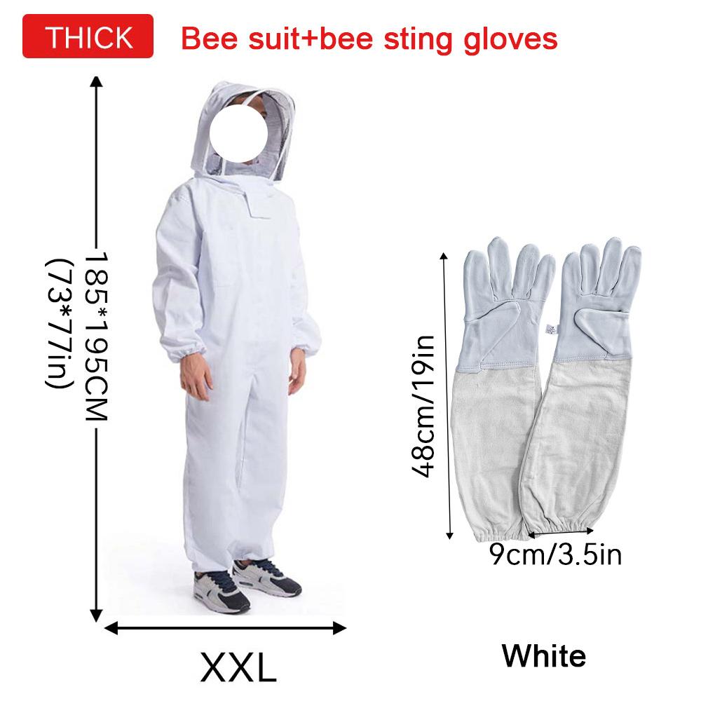 Professional Full Body Beekeeping Clothing Beekeepers Bee Protective Suit Apiarian All Body Equipment 3 Size With Veil Hat Glove